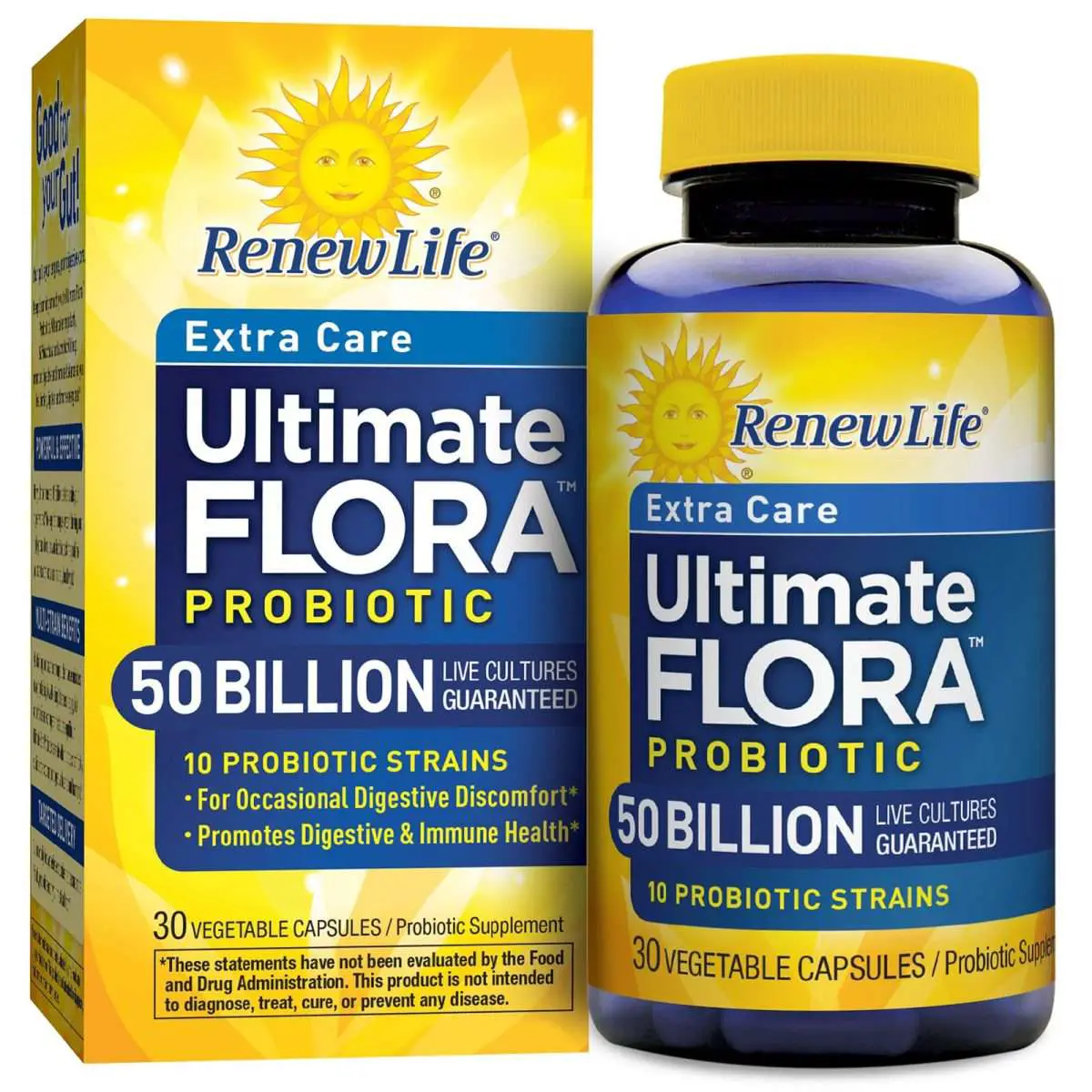 Renew Life, Extra Care, Ultimate Flora Probiotic, 50 Billion Live ...