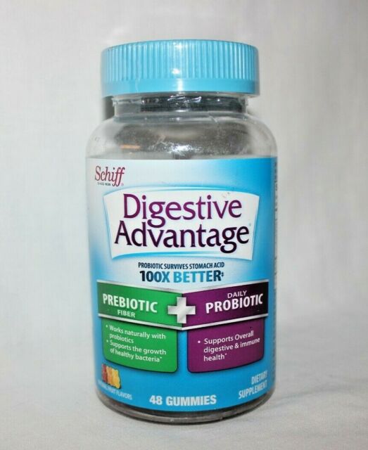 Schiff Digestive Advantage Prebiotic Fiber Plus Probiotic 48 Gummies