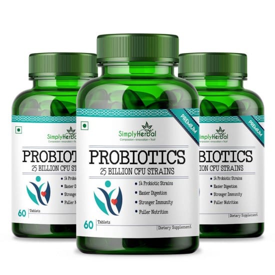 Simply Herbal Probiotics 25 Billion CFU Tablet Supplement Online Price ...