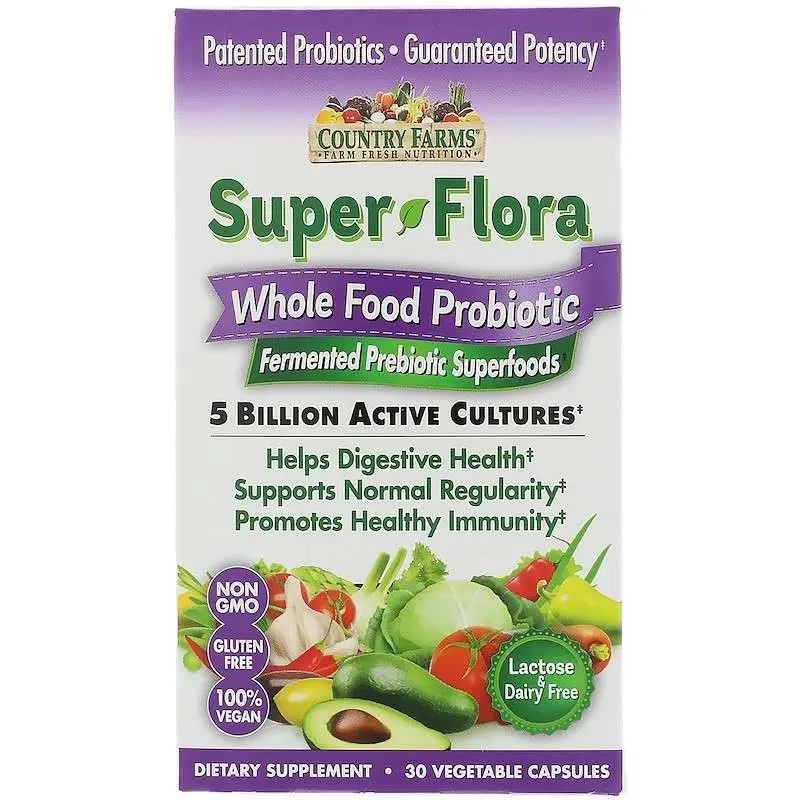 Super Flora Whole Food Probiotic Fermented Prebiotic Superfoods 30 ...