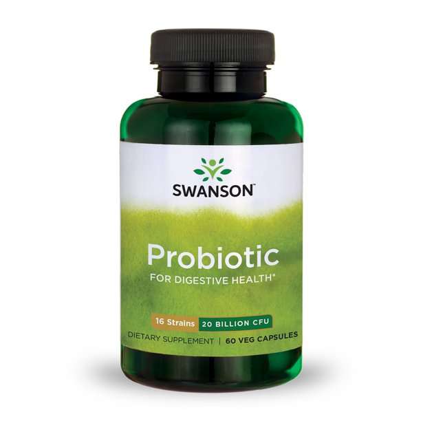 Swanson Probiotic for Digestive Health Vegetable Capsules, 20 Billion ...