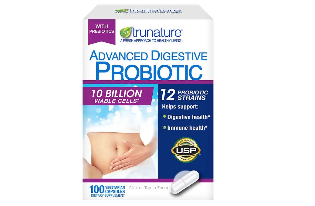 Trunature Advanced Digestive Probiotic, 100 Capsules â Swe Zin Usa