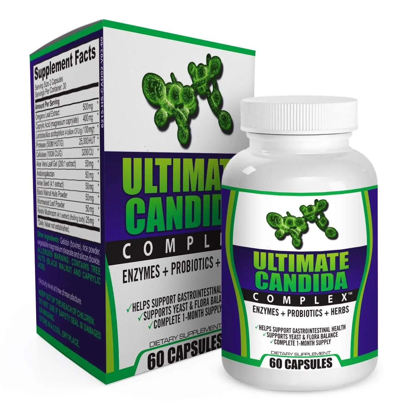 Ultimate Candida Cleanse/Detox Supplement (Enzymes / Probiotics / Herbs ...