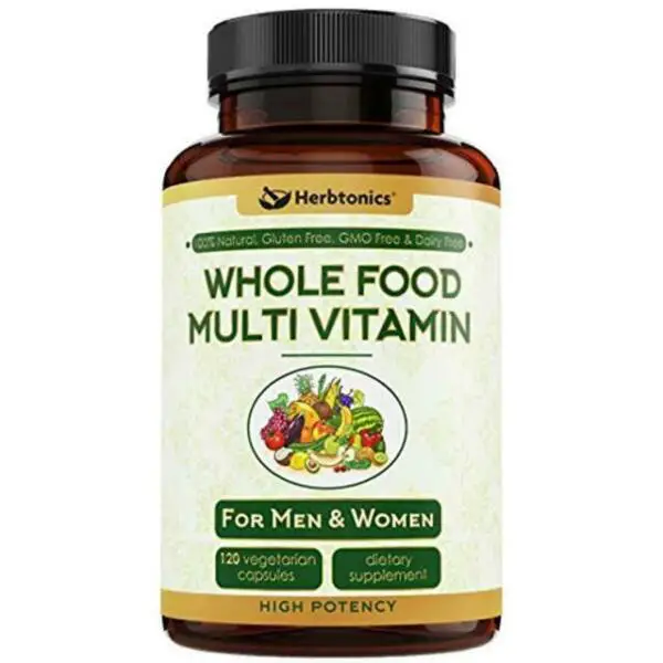 Whole Food Multivitamin for Men &  Women Probiotic Digestive Vitamin E a ...