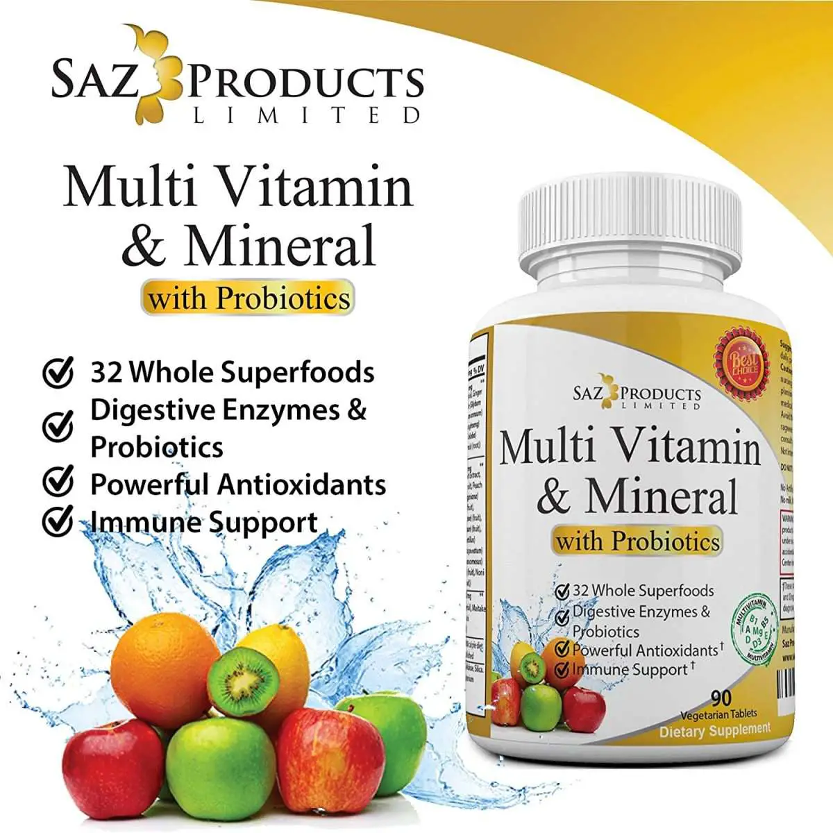 Whole Food MultiVitamin &  Mineral Plus Probiotic Enzymes  Increased ...
