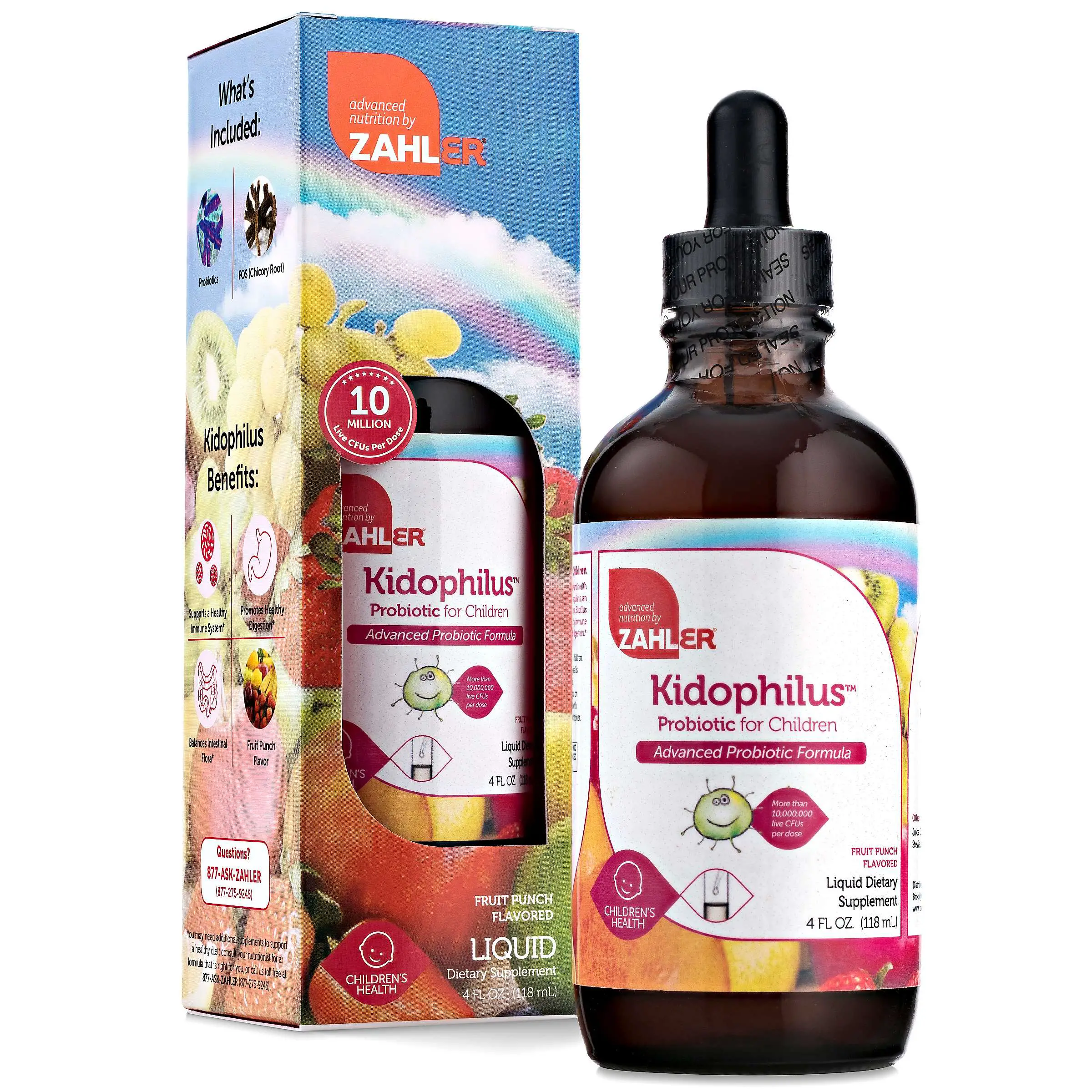 Zahler Kidophilus Liquid, Advanced Kids Probiotic, Liquid ...