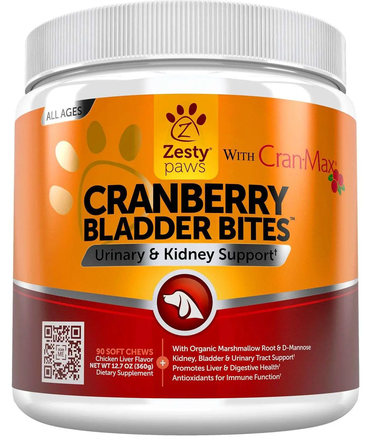 Zesty Paws Cranberry Bladder Bites Urinary Tract Support ...